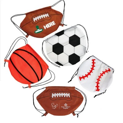 Sports Themed Drawstring Backpack