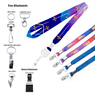 3/4" Dye Sublimated Double Ended Lanyards