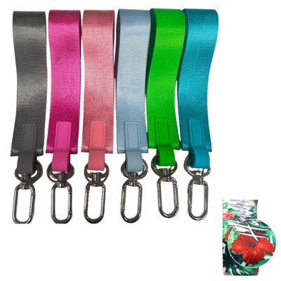Faux Nylon Sublimation Wristlet Keychain
